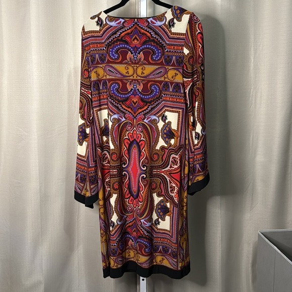 Emma & Michele Paisley Print Dress, Long Sleeve, Colorful, Party, Cocktail - Picture 3 of 7